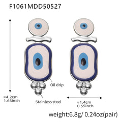 Enamel Blue Eye Drop Earrings
