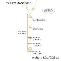Faceted Glass Accent Long Necklace