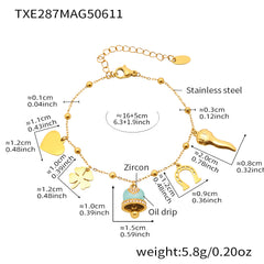 18K Gold-Plated Enamel Bell Necklace or Bracelet
