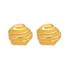 18K Gold-Plated Textured Organic Stud Earrings