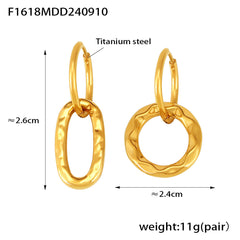 Asymmetric Linked Hoop Earrings