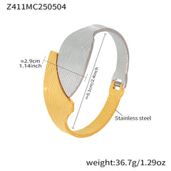 18K Gold-Plated Two-Tone Openwork Cuff Bracelets