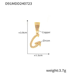 18K Gold-Plated Script Initial Charm Pendant