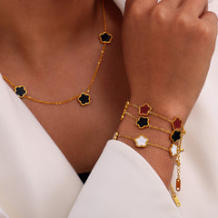 Color Four-Petal Flower Jewelry