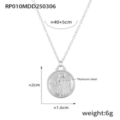 Zodiac Coin Pendant Necklace