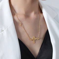 Heartbeat Line Pendant Necklace