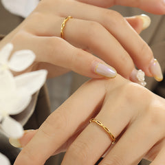 18K Gold-Plated Openwork Stacking Rings