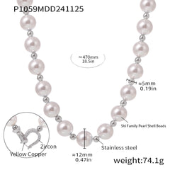 Pearl-Look Beaded Collar Necklace