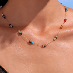 18K Gold-Plated Multicolor Natural Stone Jewelry