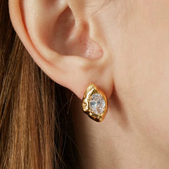 Marielle Vintage-Inspired Pavé Diamond-Shaped Stud Earrings