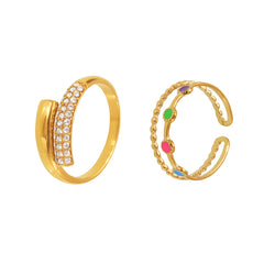 18K Gold-Plated Sparkling or Eye Detail Ring