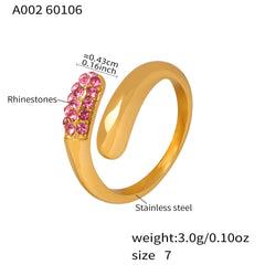 Colored Stone Crossed Open Ring