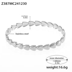 18K Gold-Plated Heart Link Bangle Bracelet