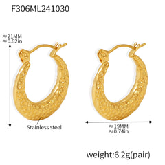 Textured Rounded Hoop Earrings