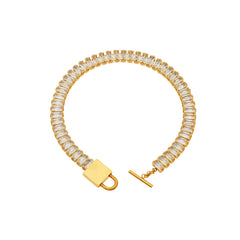 18K Gold-Plated Cubic Zirconia Toggle Bracelet