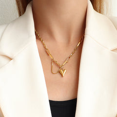 Heart Charm Layered Necklace and Bracelet
