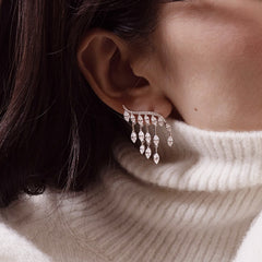 Nicolette Pavé Teardrop Drop Earrings