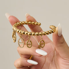 Cubic Zirconia Charm Bead Bangle Designs