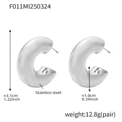 18K Gold-Plated Rounded Hoop Earrings