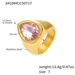 Teardrop Cubic Zirconia Statement Ring