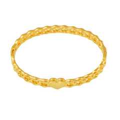 Heart Detail Sculptural Bangle Bracelet