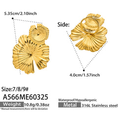 Sculptural Lotus Petal Statement Ring