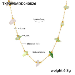 Natural Stone Chip Floral Necklace or Bracelet