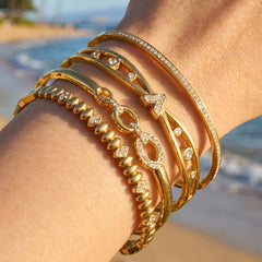 18K Gold-Plated Cubic Zirconia Bangle Designs