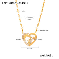 Cubic Zirconia Heart Necklace or Bracelet