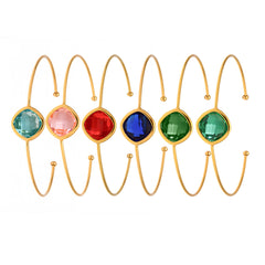 Faceted Glass Open Cuff Bracelet
