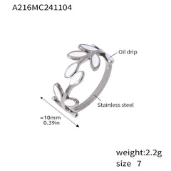 18K Gold-Plated & Silver-Tone Leaf Open Ring