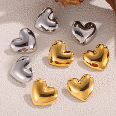 Sculptural Heart Stud Earrings