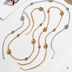 18K Gold-Plated Coffee Bean Long Necklace