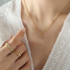 Sparkling Initial Pendant Necklace