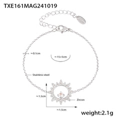 Sunburst Cubic Zirconia Necklace, Bracelet or Separate Chain