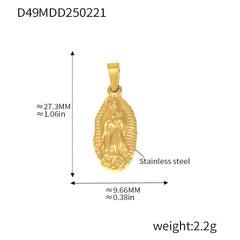 Gold-Tone Symbol & Ocean Stainless Steel Pendants