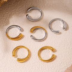 18K Gold-Plated Rounded-End Open Ring