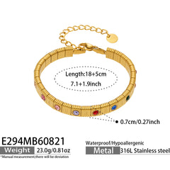 Colored Cubic Zirconia Link Bracelet