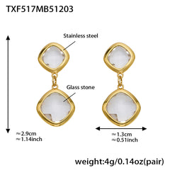 18K Gold-Plated Faceted Glass Accent Jewelry