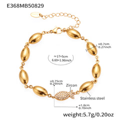 Gold-Tone Ocean Detail Link Bracelet