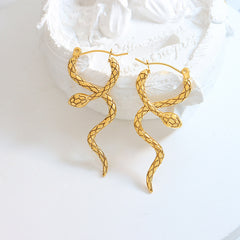 Coiled Snake Statement Hoop Earrings