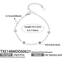 18K Gold-Plated Color Cubic Zirconia Station Jewelry