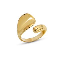 Sculptural Indented Adjustable Open Ring