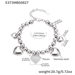 Cubic Zirconia Heart Bead Bracelet Designs