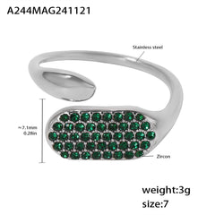Colored Cubic Zirconia Open Ring