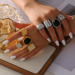 Geometric Sparkling Statement Ring