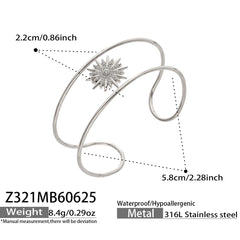 18K Gold-Plated Sunburst and Triple-Line Cuffs