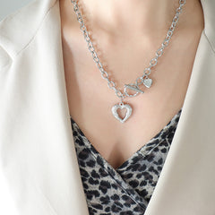 Open Heart Toggle Chain Necklace