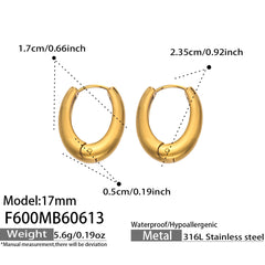 Rounded Polished Hoop Earrings