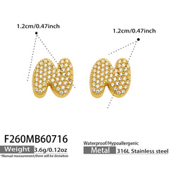 18K Gold-Plated Cubic Zirconia Initial Earrings